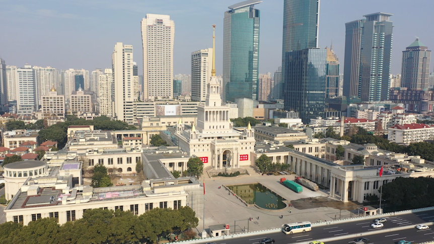 上海展览中心航拍图 张呈君 摄