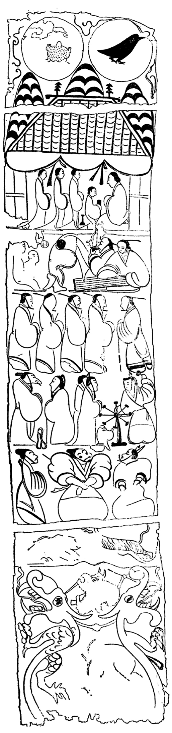 马王堆帛画线稿图片
