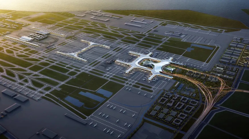 浦东机场四期工程今开工，双主楼设计可提供近百个近机位