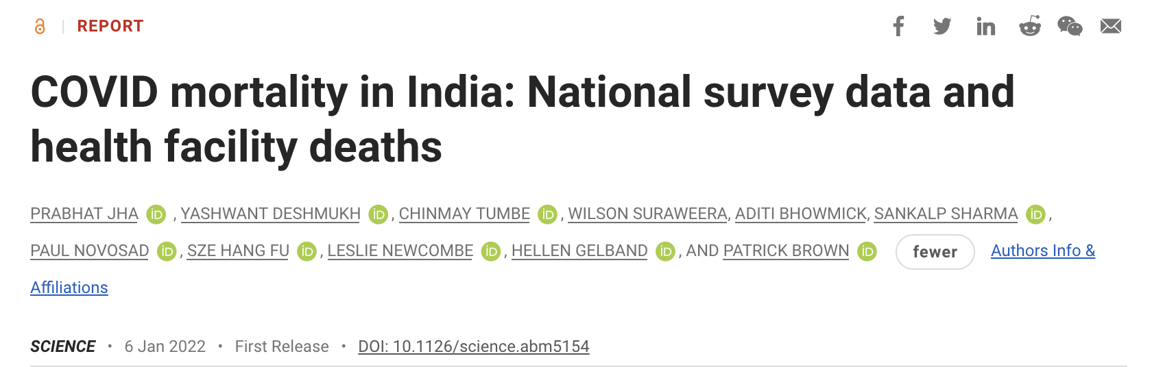 印度新冠死亡数或是官方数字7倍，《科学》：去年9月已超三百万