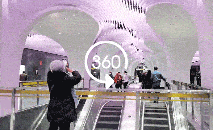 VR视频｜太漂亮了！上海最深地铁车站，市民纷纷来打卡
