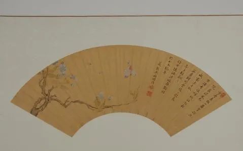 明·孤燕海棠扇面 吴绡 四川博物院藏