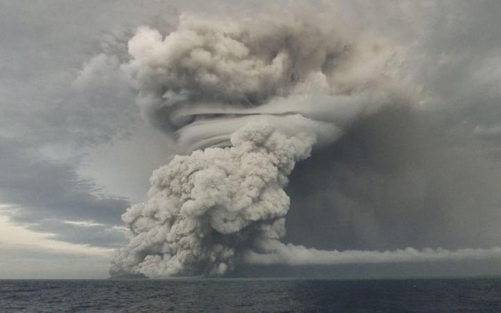 整个太平洋都能感受到汤加海底火山喷发的影响。汤加地质服务局 图