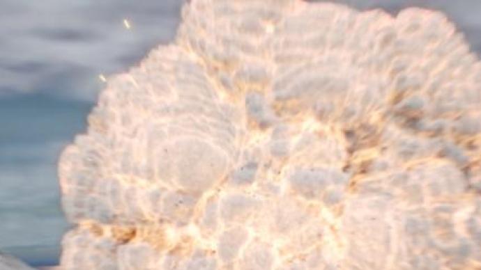 动画丨模拟汤加火山喷发第一视角：高度还原气浪、蘑菇云