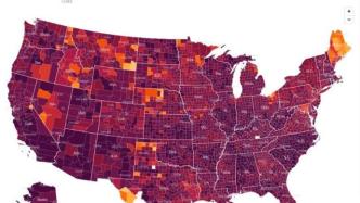 美媒发布疫情地图：整个美国全紫了