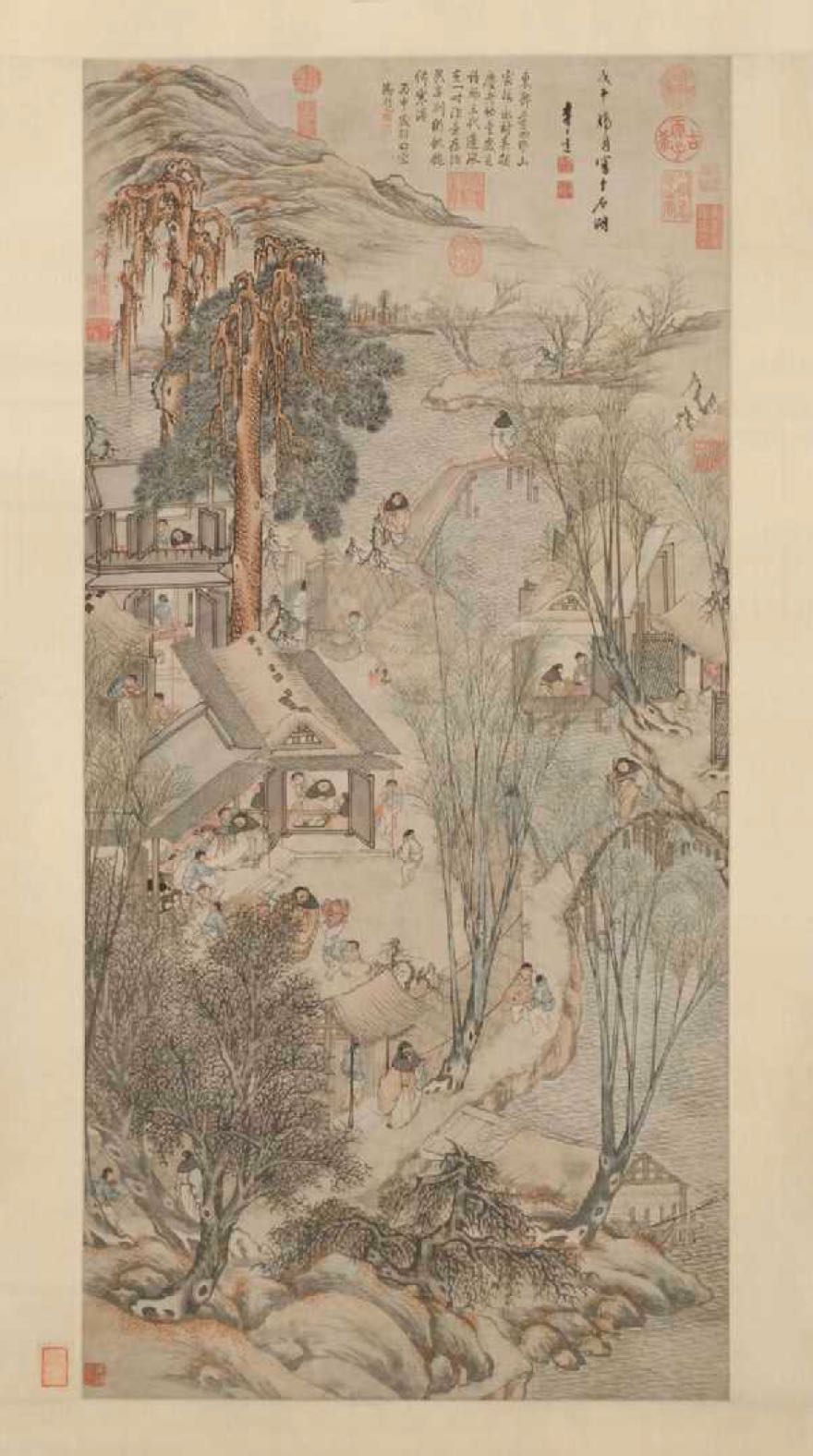 《岁朝村庆图 》，李士达，1618年，北京故宫博物院