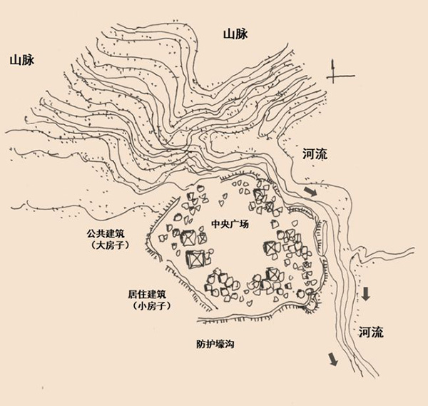 西安半坡遗址平面图图片