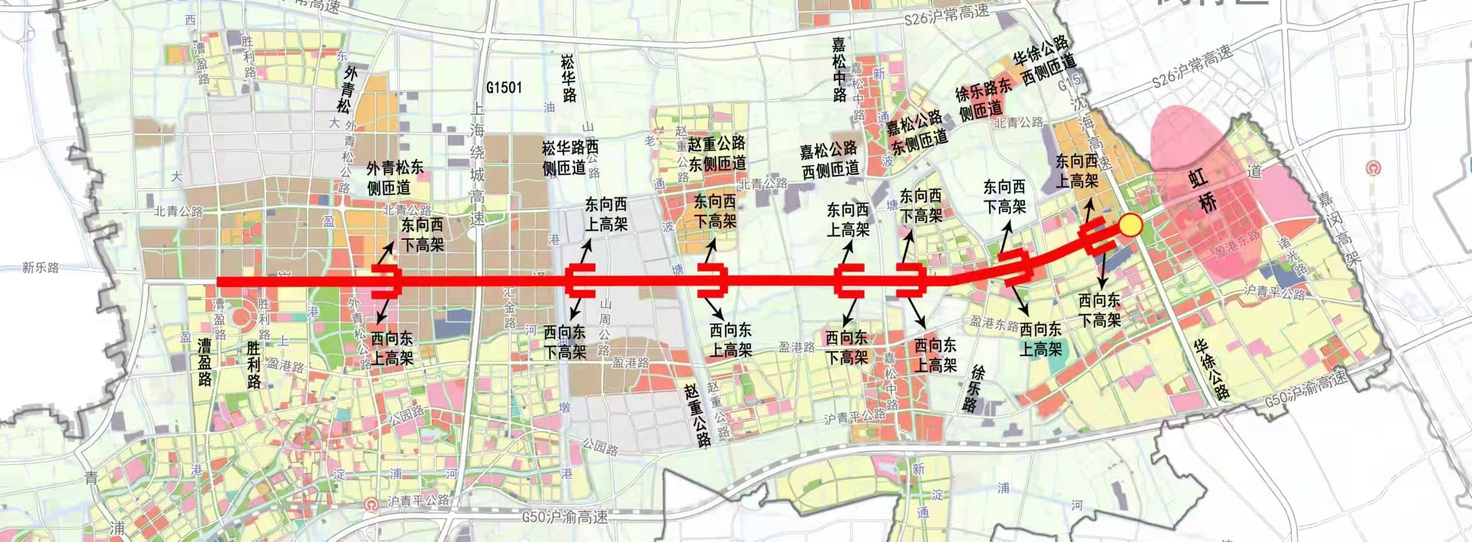 崧泽高架线路示意图 青浦区供图上海市重大工程项目,贯穿青浦东西