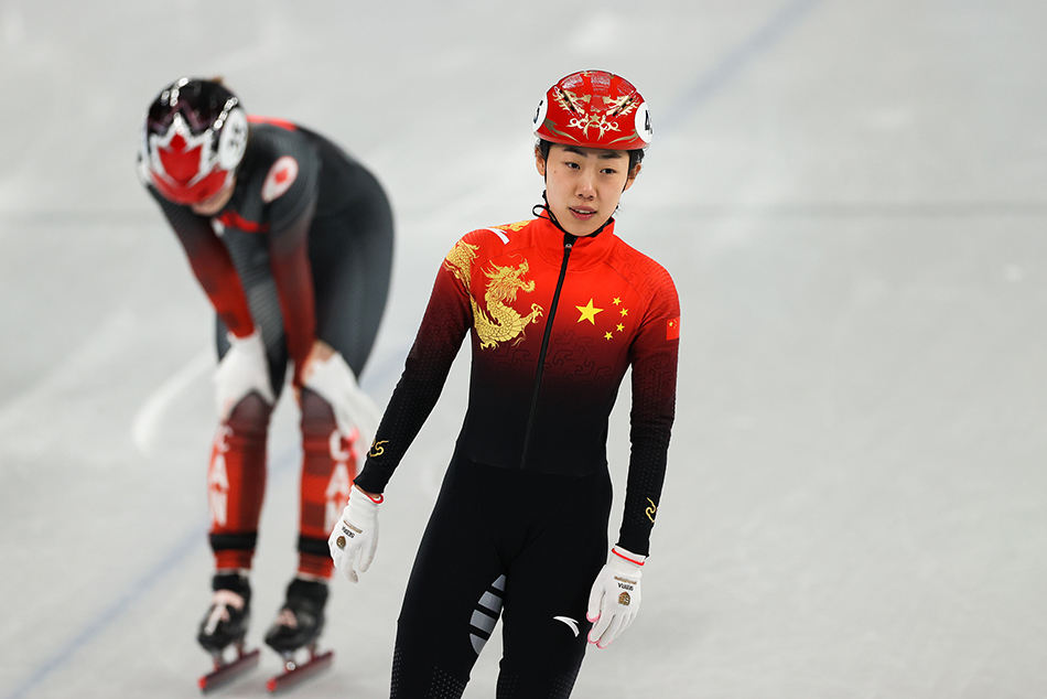冬奥图片短道速滑女子500米决赛张雨婷第四名67