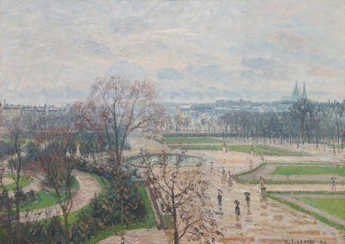 毕沙罗《杜乐丽花园阴雨天气（The tuileries gardens rainy weather）》，1899年