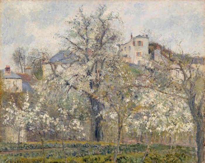 毕沙罗《春天：梅花盛开（Spring：Plum Trees in Bloom）》，1877年