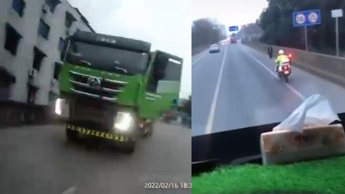 货车超载被查，司机对着交警拍短视频传上网泄愤