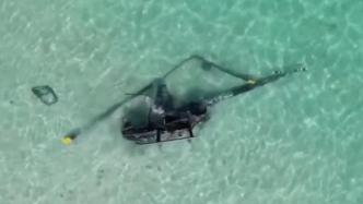 直升机坠落迈阿密海滩水域，游客协助救援
