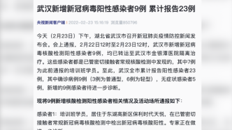 武汉新增新冠病毒阳性感染者9例，累计报告23例