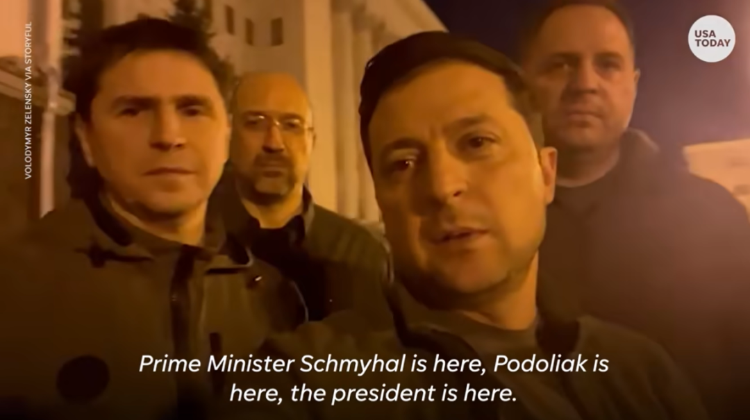 澤連斯基發布的與政府官員在一起的視頻