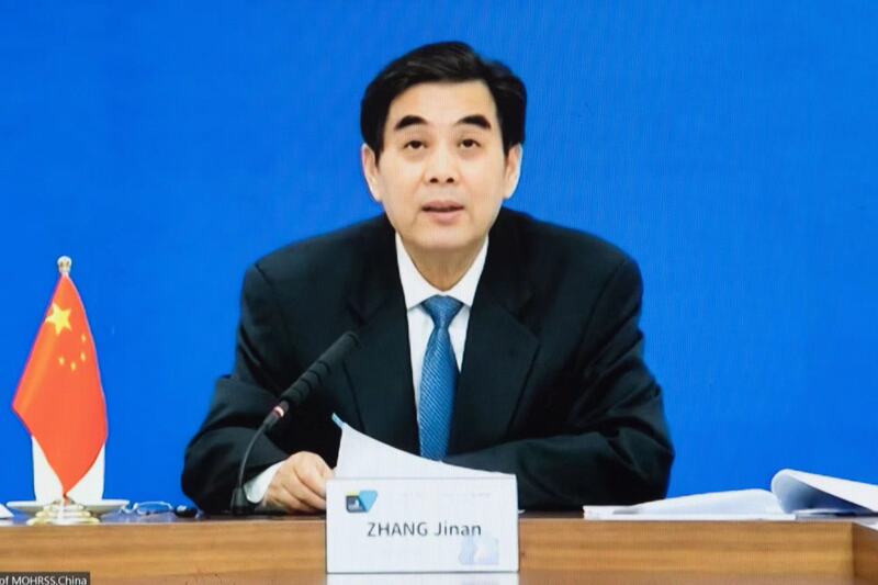 上海第46届世赛准备周会议开幕,胡春华视频致辞,张纪南龚正汉弗莱斯致辞