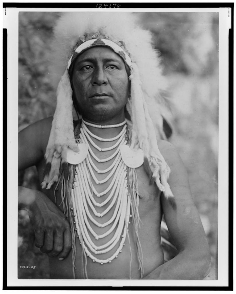 佩戴贝壳珠饰的北美印第安人（1905年）