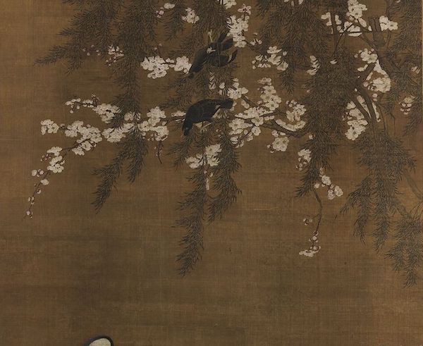（传）明 吕纪 《画花卉翎毛》轴（局部） 台北故宫博物院藏