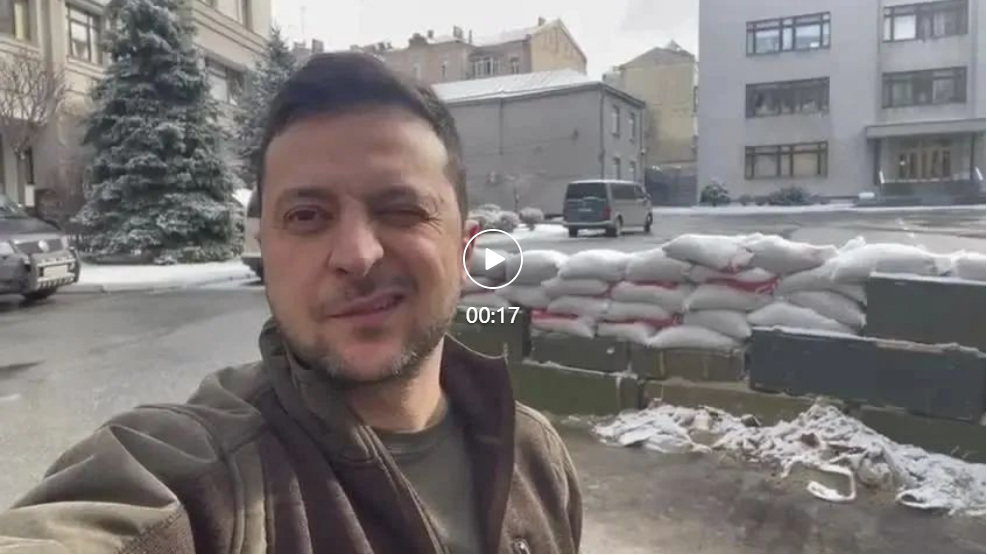 泽连斯基在Instagram上发布视频，自证“在基辅”。
