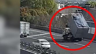 貨車高速上車頭騰空，交警驚嘆這是要“舞獅”？