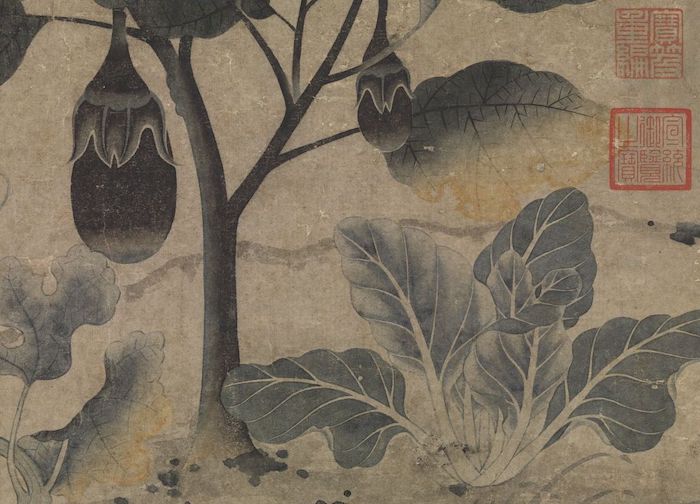 宋 钱选 《三蔬图》轴（局部）  台北故宫博物院藏