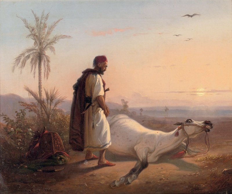 《阿拉伯人与他的马》，拉登·萨利赫，1843年，克里斯汀·甘（Christin Kam）收藏