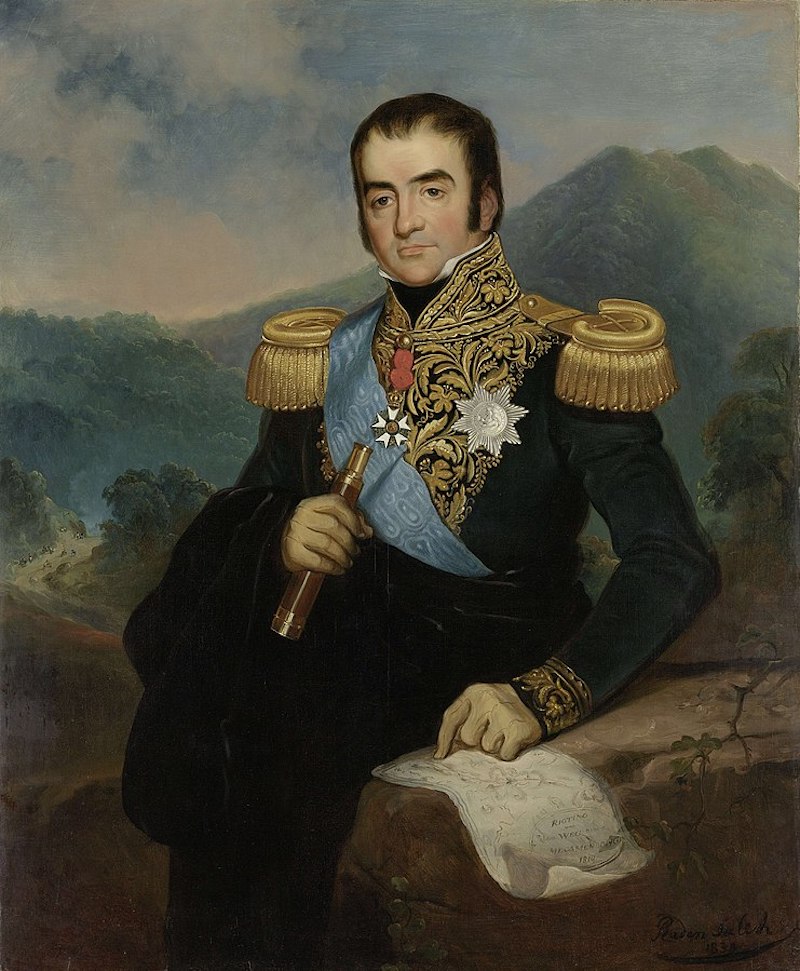 《荷属东印度总督赫尔曼·威廉·丹德尔斯肖像》，拉登·萨利赫，1838年，荷兰国立博物馆藏