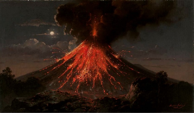 《夜色中的火山爆发》，拉登·萨利赫，1865年，陈氏家族收藏