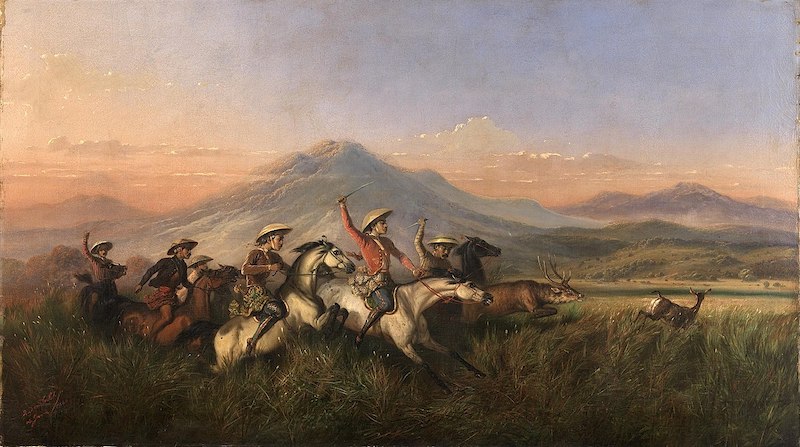 《猎鹿的六个猎人》，拉登·萨利赫，1860年，史密森尼美国艺术博物馆藏