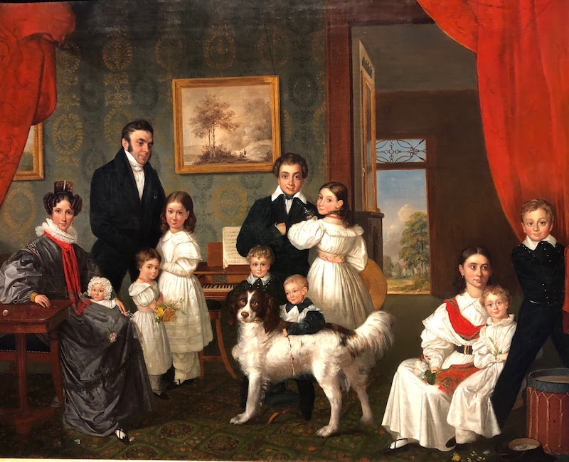 《让·克雷蒂安·鲍德男爵一家》，拉登·萨利赫，1831-1832年，荷兰文化遗产中心藏