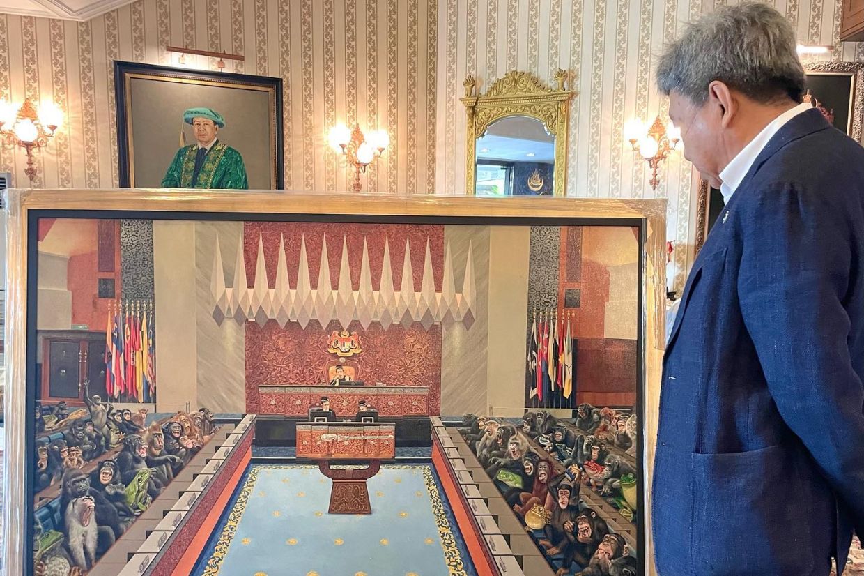 当地时间4月12日,雪兰莪王室办公室在其instagram账号上晒出了这幅画