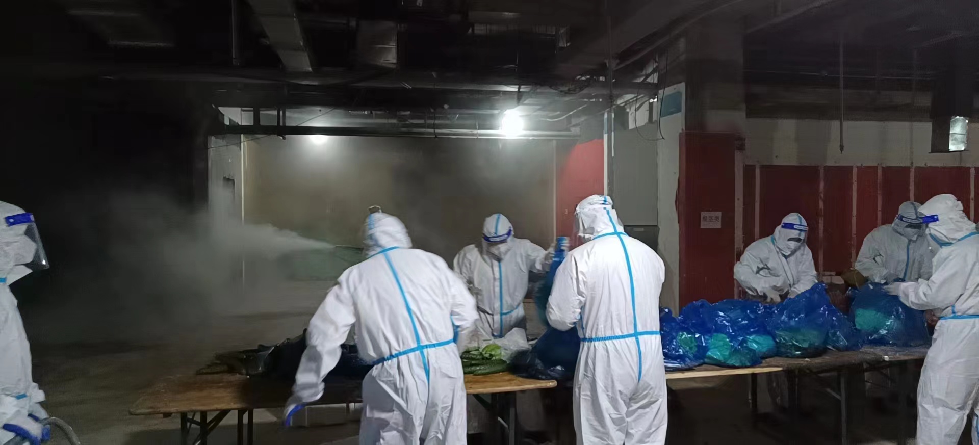 “肚里”装次氯酸，蔬菜消杀机器人在上海静安蔬菜分拨点上岗