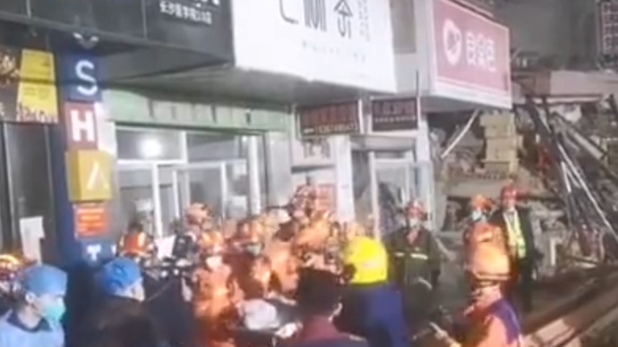 視頻丨湖南長沙居民自建房倒塌事故近88小時后救出第九名被困者