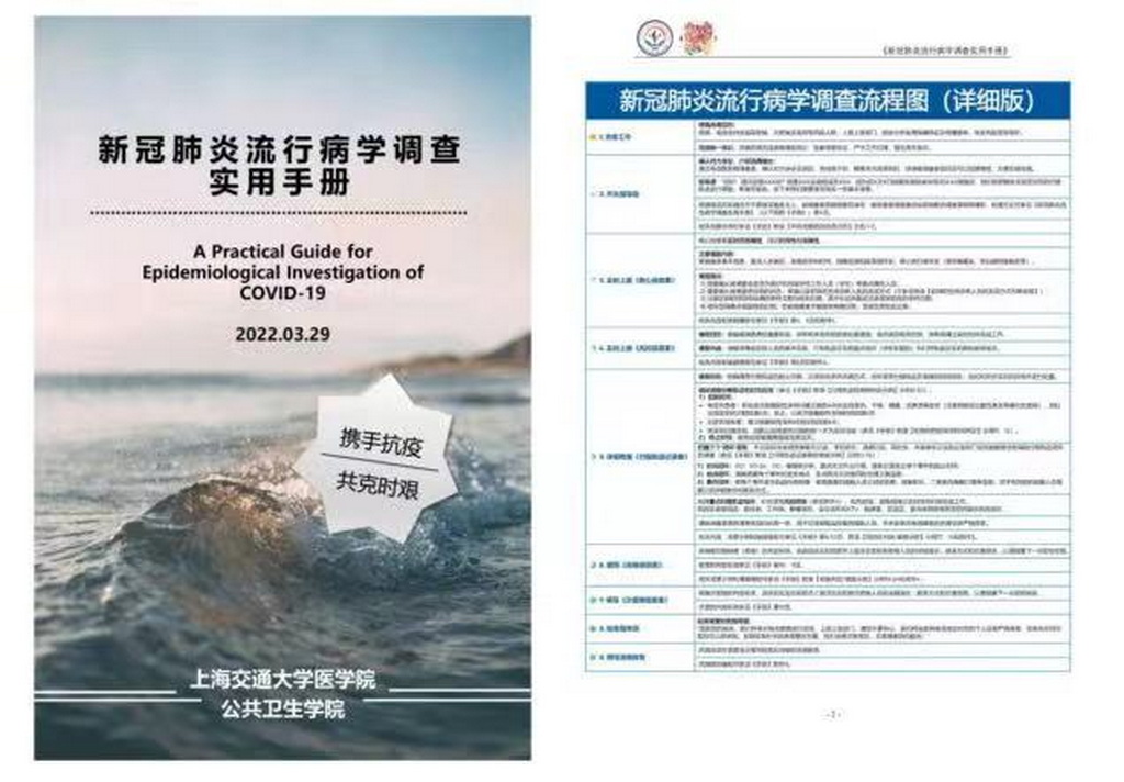 上海交通大学公卫学院疫情应急工作组制定《新冠肺炎流行病学调查实用手册》。