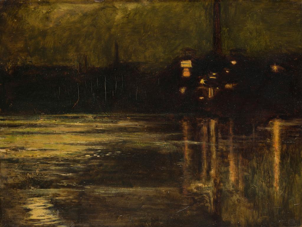 威廉·霍尔曼·亨特，《切尔西的泰晤士河，夜晚》，1853年，15.2×20.3cm，剑桥菲茨威廉博物馆藏