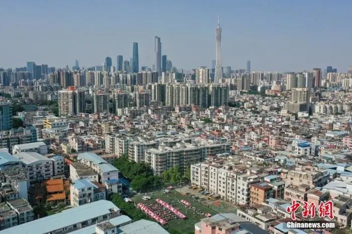 资料图:广州市海珠区(无人(ren)机照片)。中新社记者 陈骥旻 摄