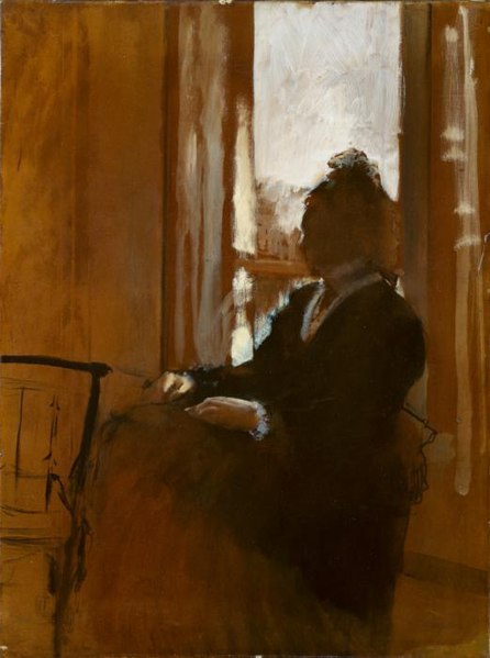 德加，《窗边女子》，1871年