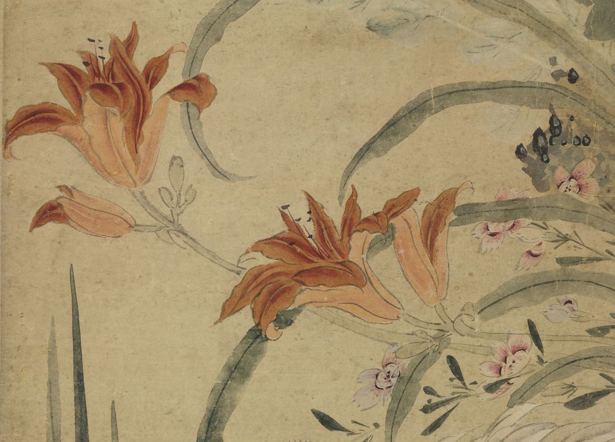 （传）元 张中 写生花鸟 轴（局部） 台北故宫博物院藏