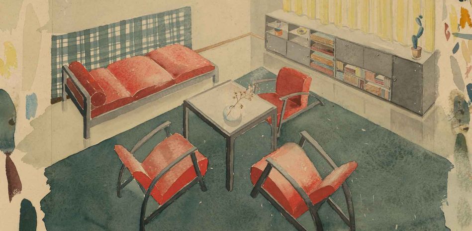 迪克曼，《沙发组合(家具设计，生活空间)》，手稿，1925-1935
