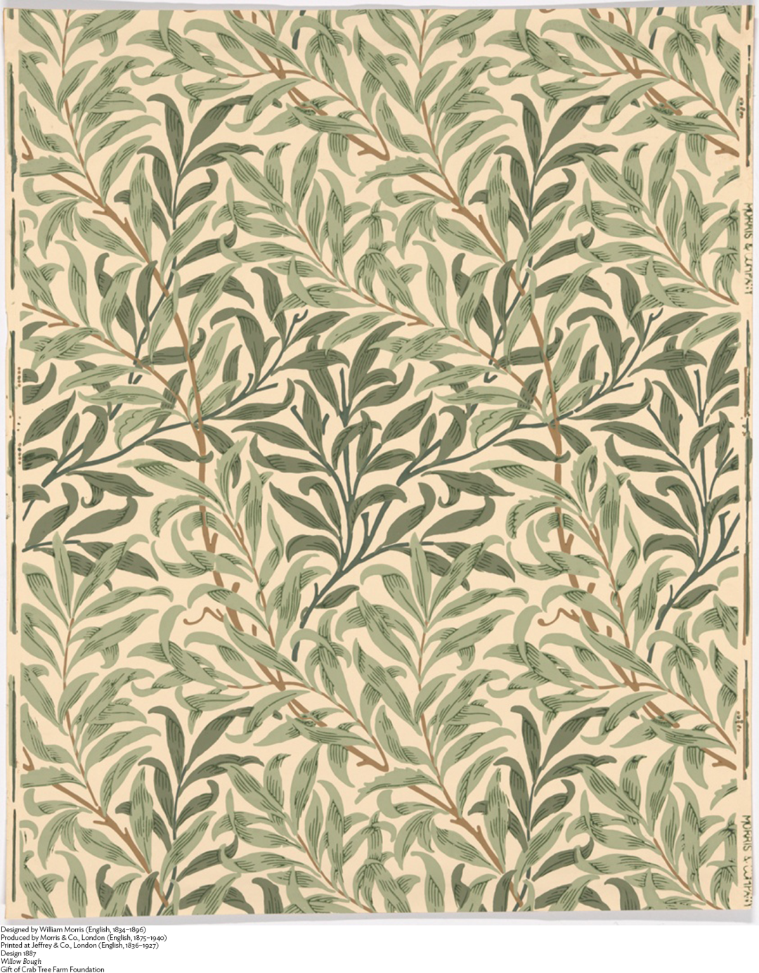 《柳树枝条》，威廉·莫里斯，1887年，芝加哥艺术博物馆，编号：Obj: 249076