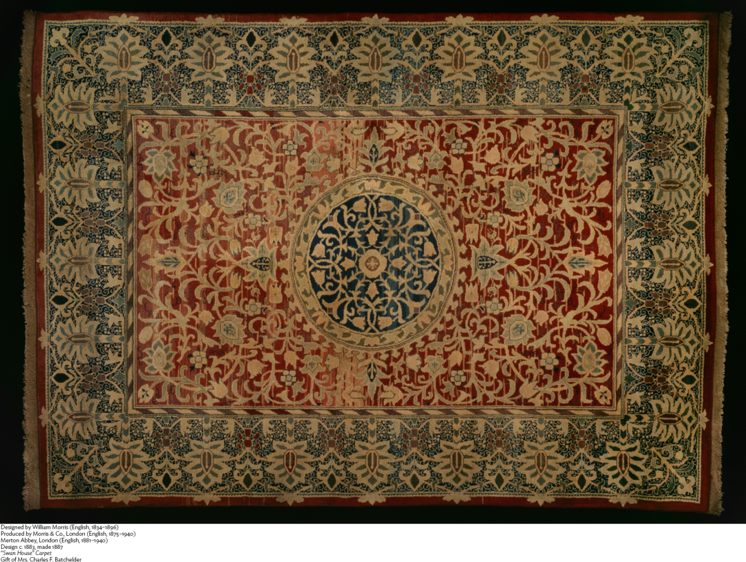 “天鹅之家”地毯，威廉·莫里斯，1883年，芝加哥艺术博物馆，编号：1974.524