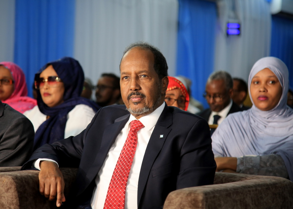 索马里前总统哈桑61谢赫61马哈茂德出席 视觉中国 图
