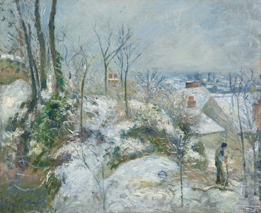 毕沙罗，《蓬图瓦兹密集城区的雪景》，1879