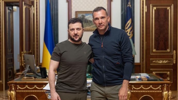 舍甫琴科与泽连斯基会面：现在首要的不是足球，是帮助乌克兰