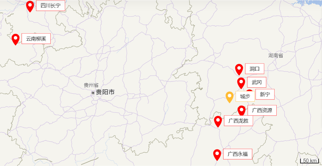 参加2019年联宗祭祖的蓝氏支系分布示意图(底图:天地图)各地蓝姓族人