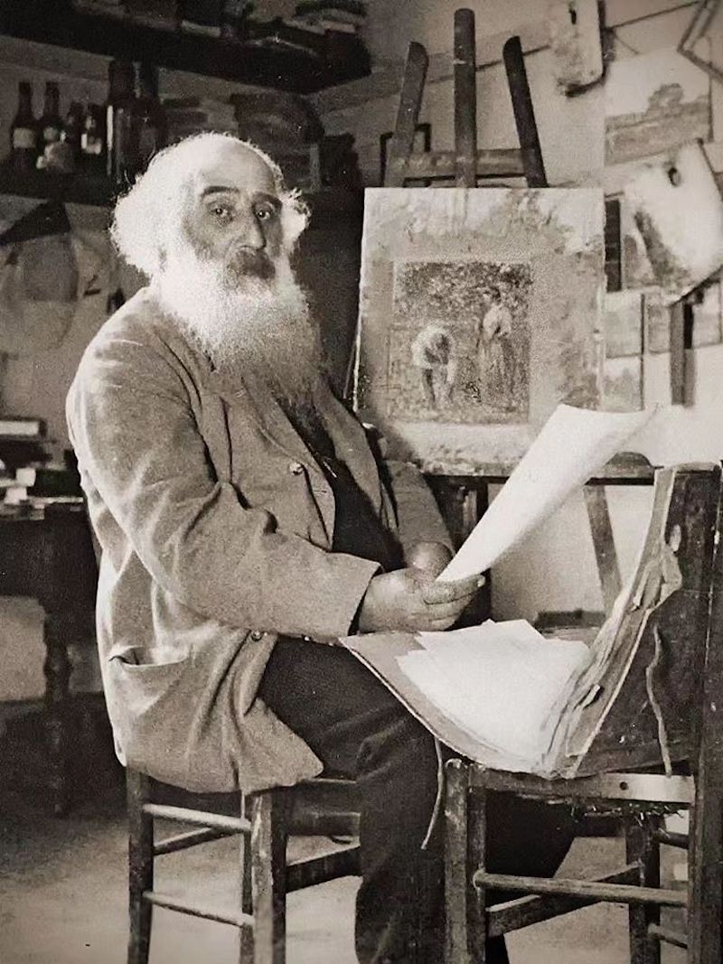 毕沙罗在画室，1901年