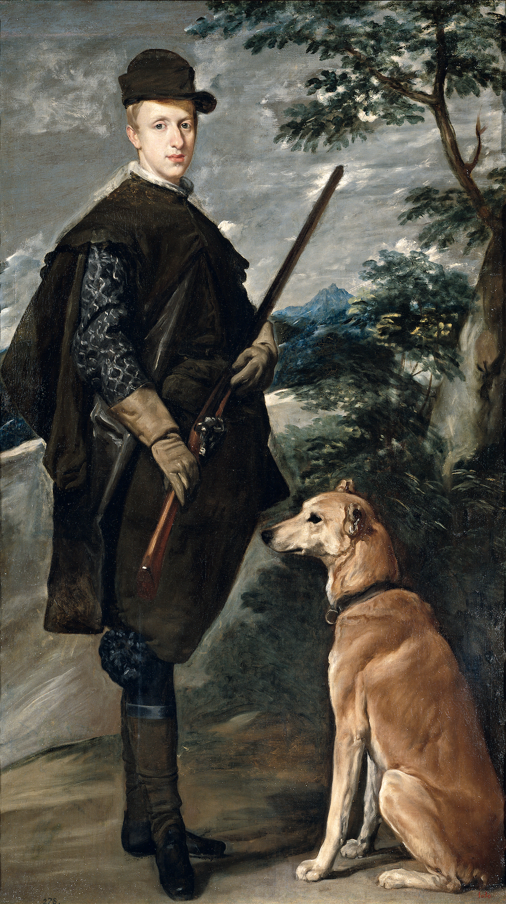 委拉斯开兹笔下陪伴着红衣主教费尔南多的猎狗