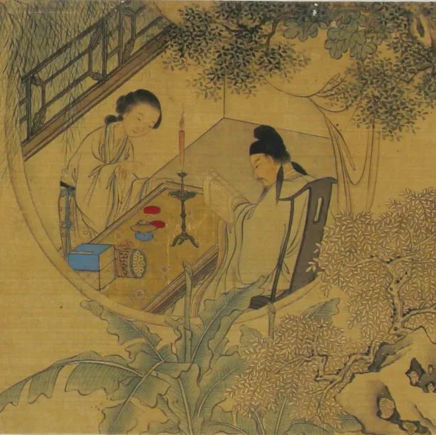 《添香仕女图》（局部）   清·汪圻 扬州博物馆藏