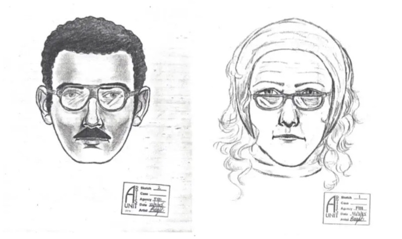 1985年12月6日，亚利桑那大学艺术博物馆的德·库宁作品失窃，警方公布的嫌疑人素描画像。