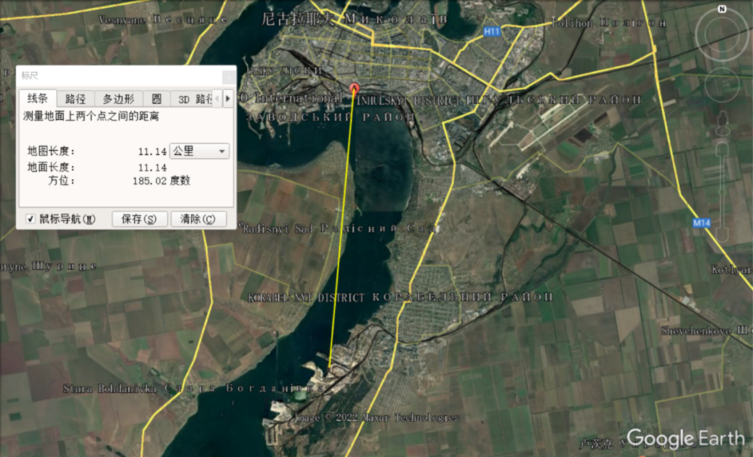 中粮的DSSC码头（上）距被袭的Nika Tera港（下）直线距离在10公里以上。